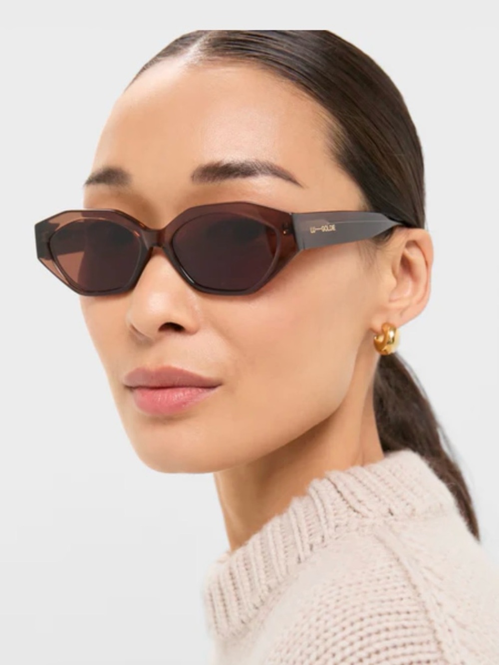 Lu Goldie Espresso Eliana Sunglasses $180 NWT Tuckernuck